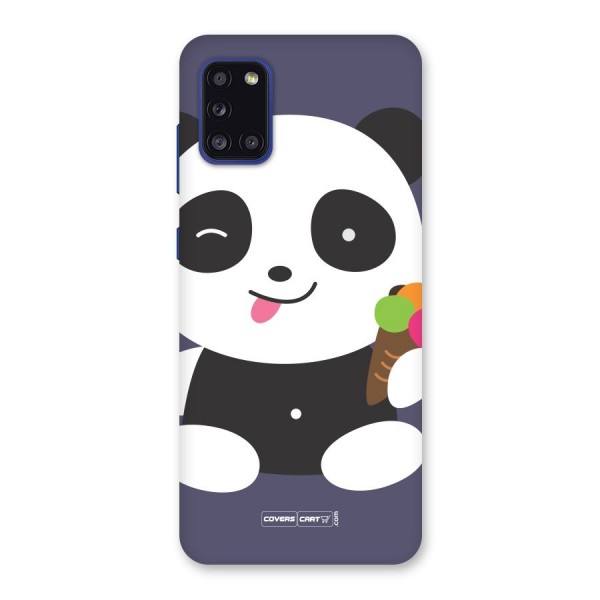 Cute Panda Blue Back Case for Galaxy A31