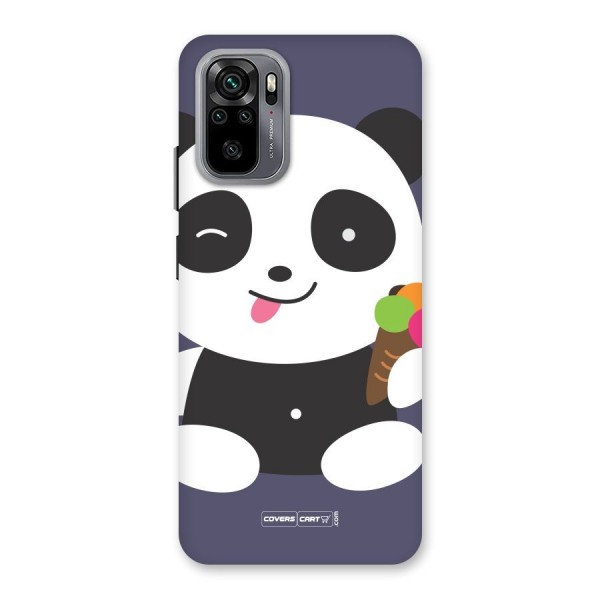 Cute Panda Blue Back Case for Redmi Note 10