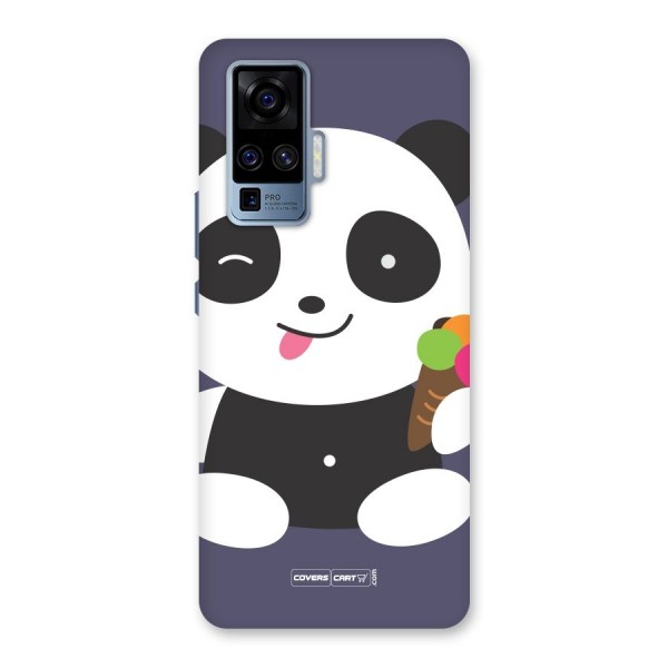 Cute Panda Blue Back Case for Vivo X50 Pro