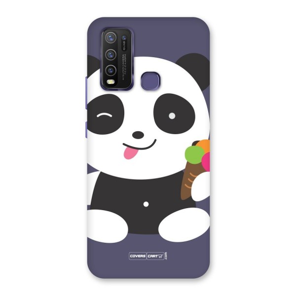 Cute Panda Blue Back Case for Vivo Y30