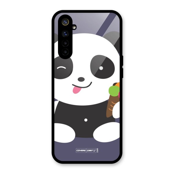 Cute Panda Blue Glass Back Case for Realme 6i