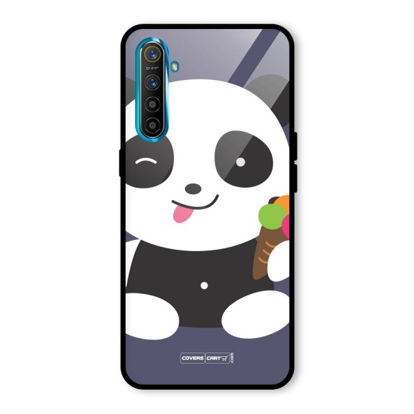 Cute Panda Blue Glass Back Case for Realme XT