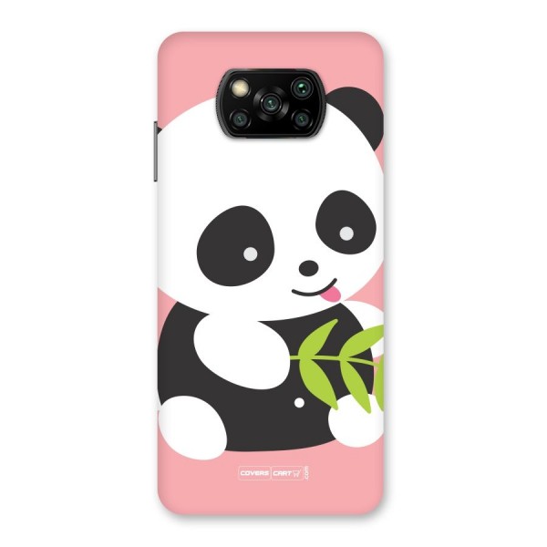 Cute Panda Pink Back Case for Poco X3