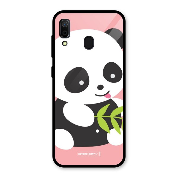 Cute Panda Pink Glass Back Case for Galaxy A30