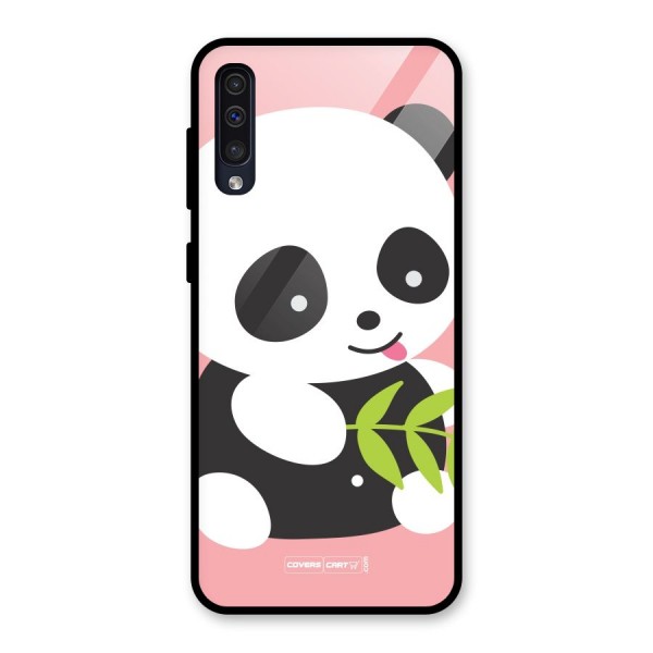 Cute Panda Pink Glass Back Case for Galaxy A30s