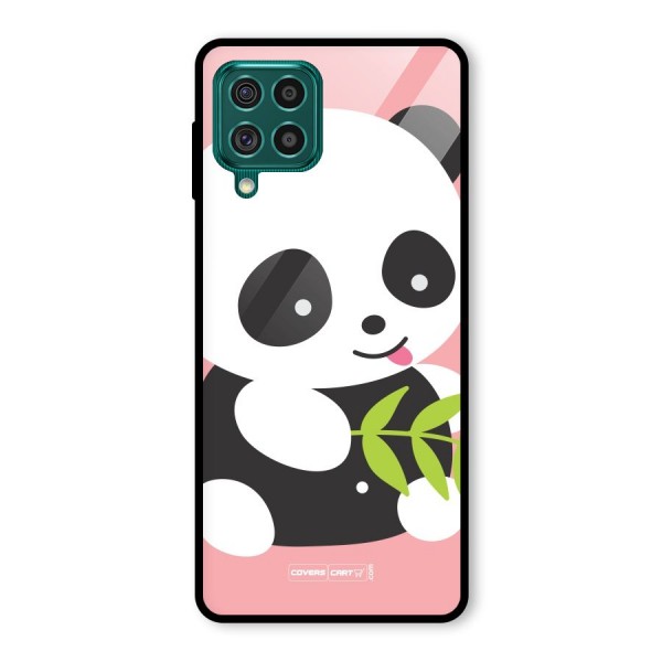 Cute Panda Pink Glass Back Case for Galaxy F62