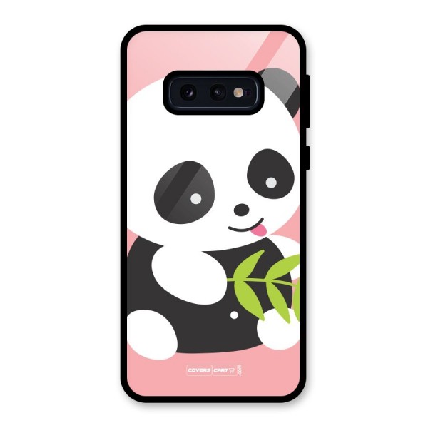 Cute Panda Pink Glass Back Case for Galaxy S10e