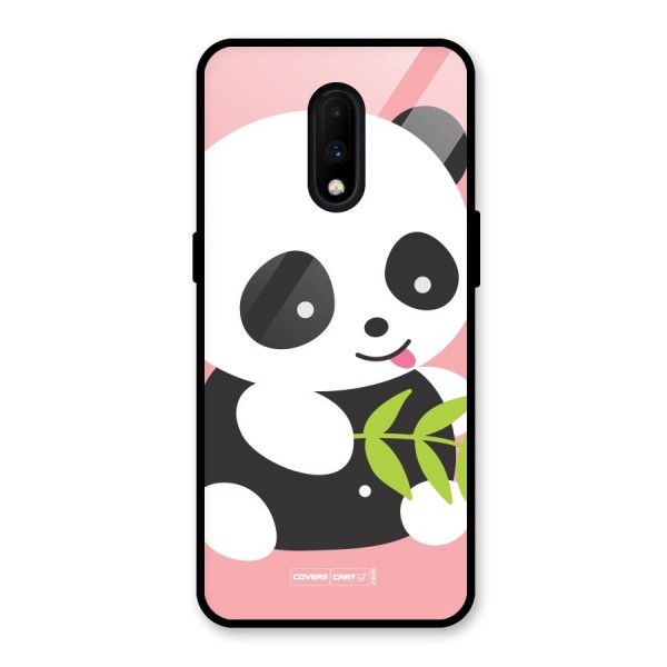 Cute Panda Pink Glass Back Case for OnePlus 7