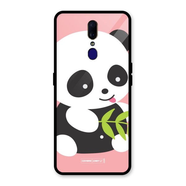 Cute Panda Pink Glass Back Case for Oppo F11