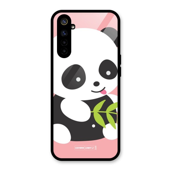 Cute Panda Pink Glass Back Case for Realme 6