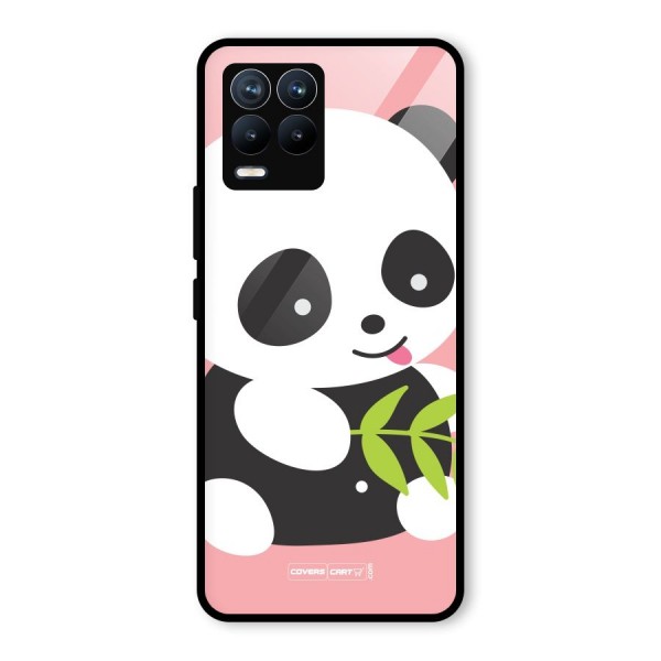 Cute Panda Pink Glass Back Case for Realme 8