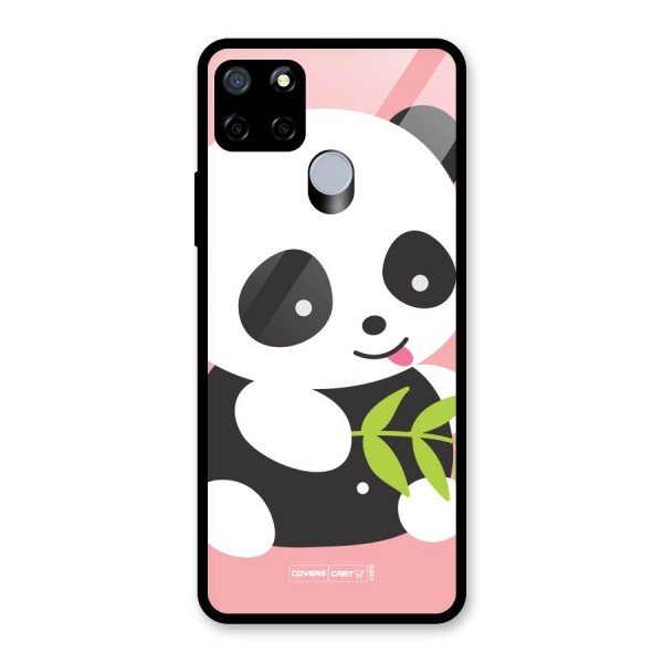 Cute Panda Pink Glass Back Case for Realme C12