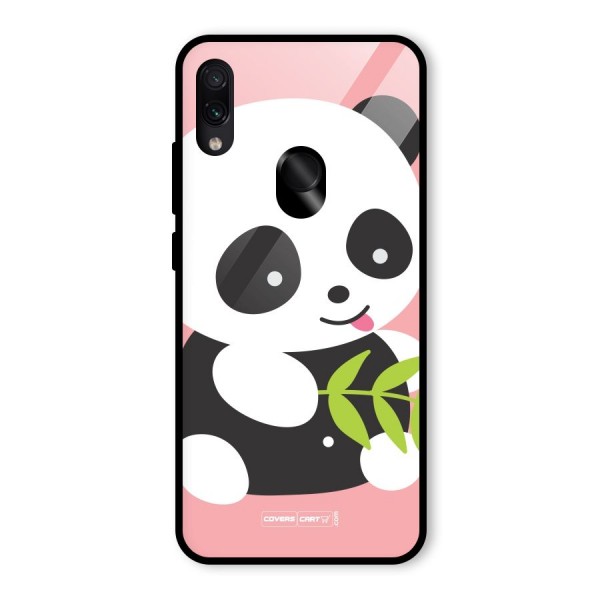 Cute Panda Pink Glass Back Case for Redmi Note 7S
