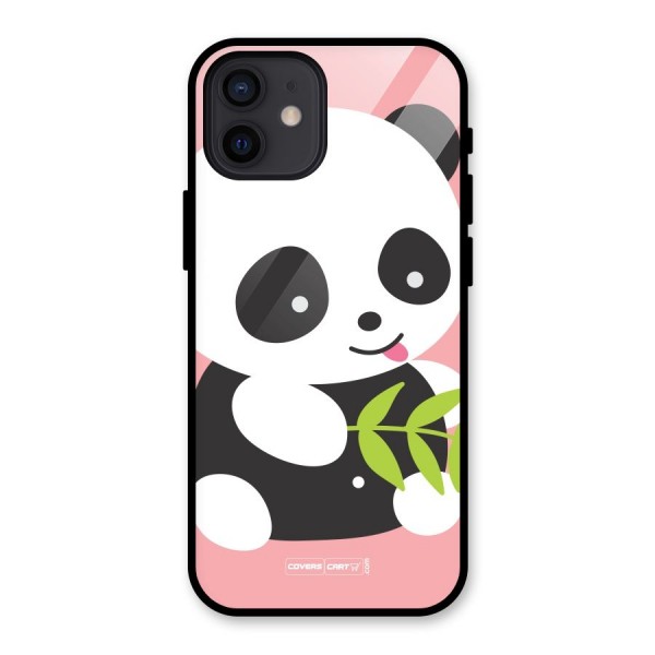 Cute Panda Pink Glass Back Case for iPhone 12