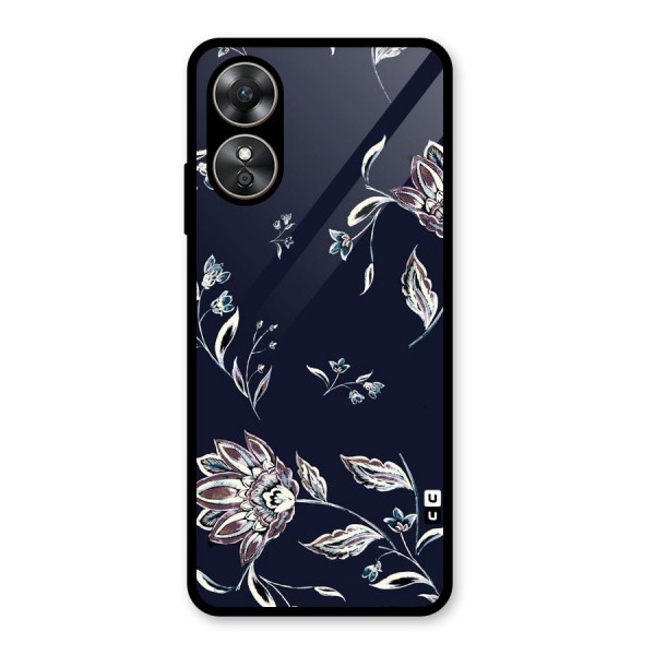 Cute Petals Glass Back Case for Oppo A17