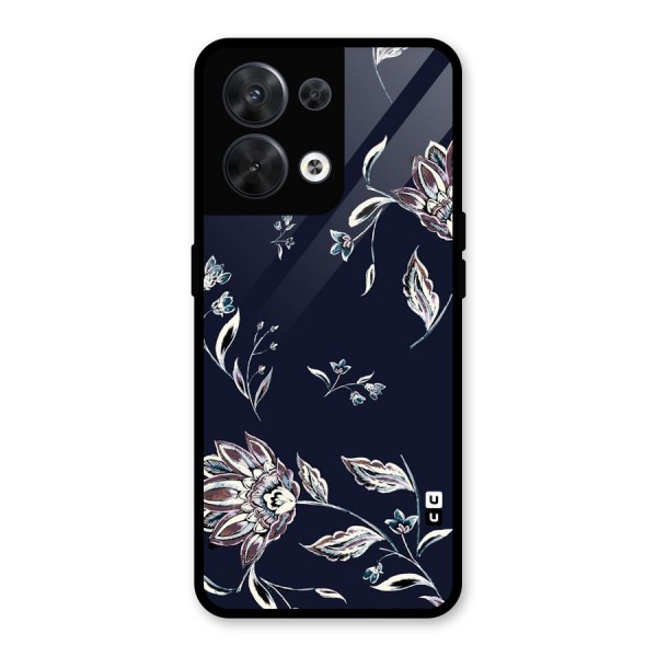 Cute Petals Glass Back Case for Oppo Reno8 5G