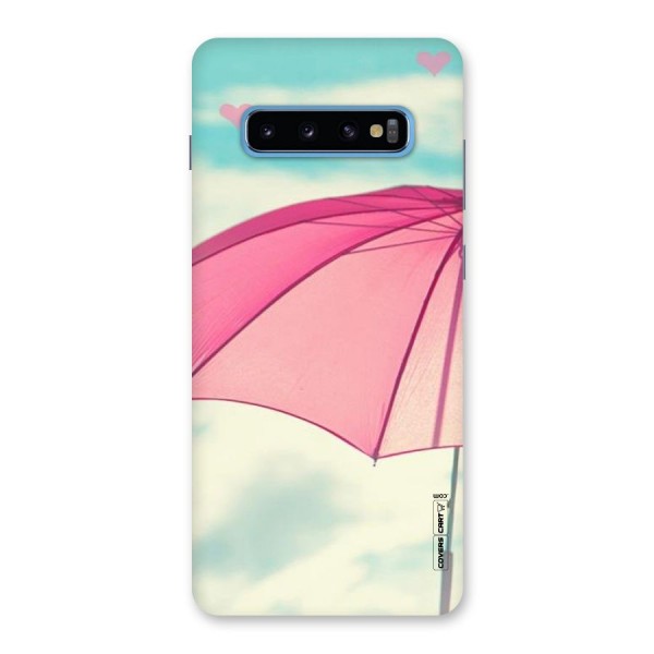 Cute Pink Umbrella Back Case for Galaxy S10 Plus