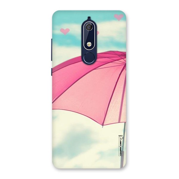 Cute Pink Umbrella Back Case for Nokia 5.1