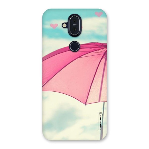 Cute Pink Umbrella Back Case for Nokia 8.1