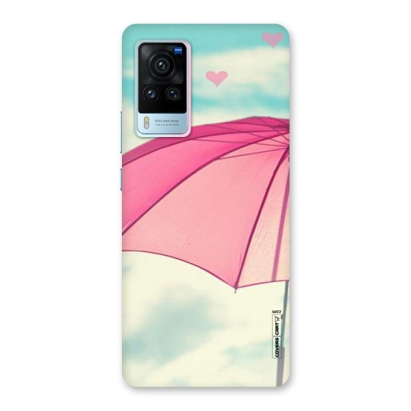 Cute Pink Umbrella Back Case for Vivo X60 Pro