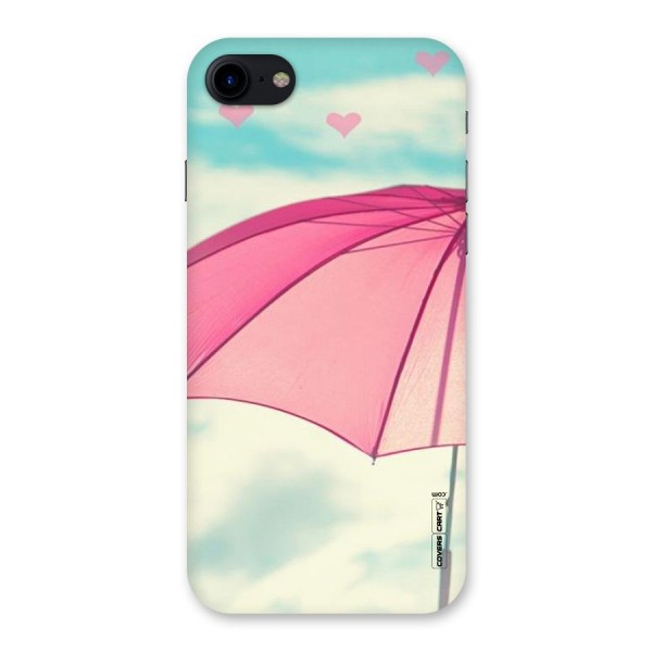 Cute Pink Umbrella Back Case for iPhone SE 2020