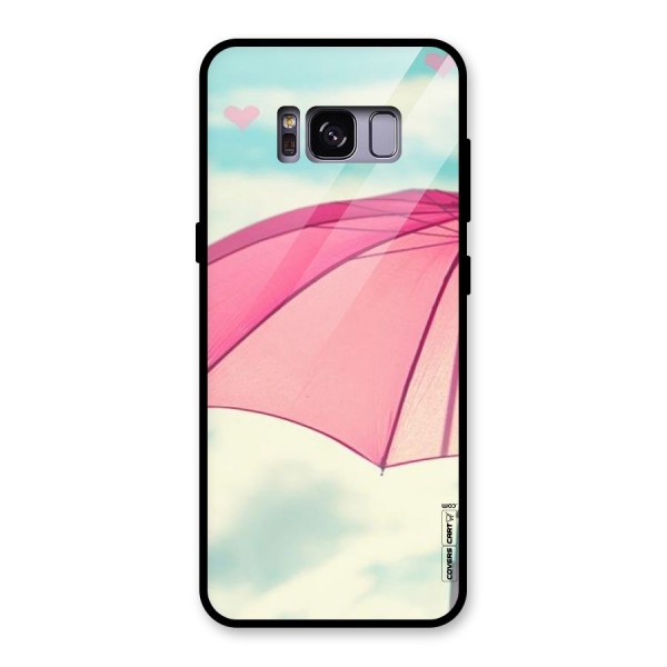 Cute Pink Umbrella Glass Back Case for Galaxy S8