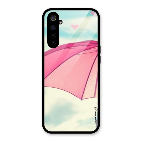 Cute Pink Umbrella Glass Back Case for Realme 6