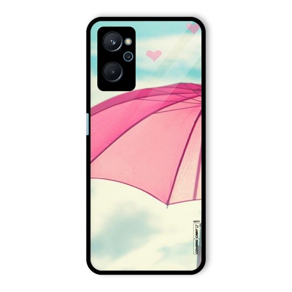 Cute Pink Umbrella Glass Back Case for Realme 9i