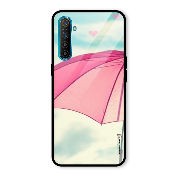 Cute Pink Umbrella Glass Back Case for Realme XT