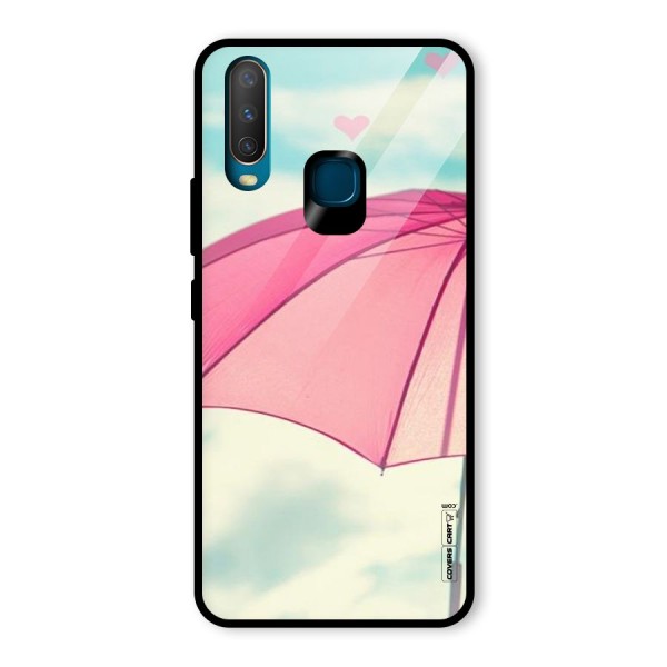 Cute Pink Umbrella Glass Back Case for Vivo Y12