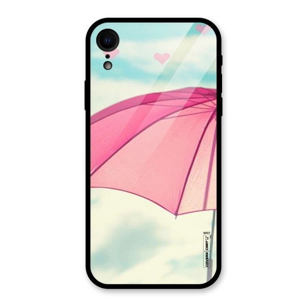 Cute Pink Umbrella Glass Back Case for XR