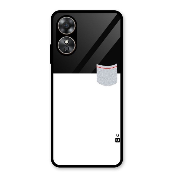 Cute Pocket Simple Glass Back Case for Oppo A17