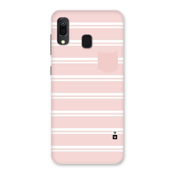 Cute Pocket Striped Back Case for Galaxy A20