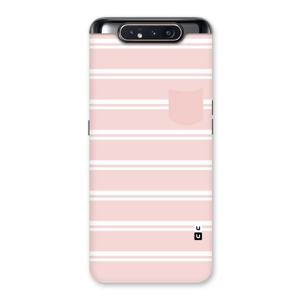 Cute Pocket Striped Back Case for Galaxy A80