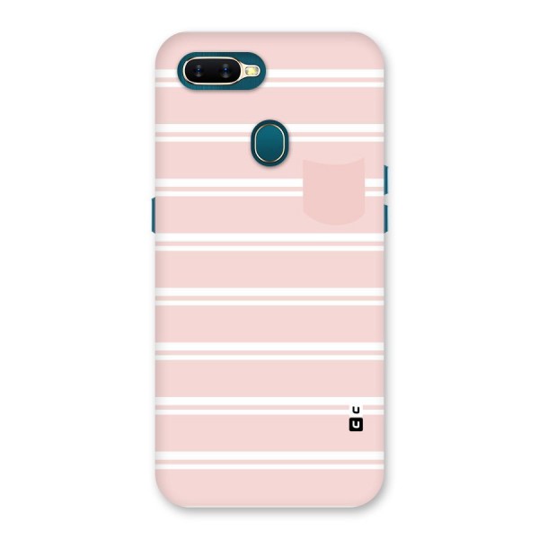 Cute Pocket Striped Back Case for Oppo A12