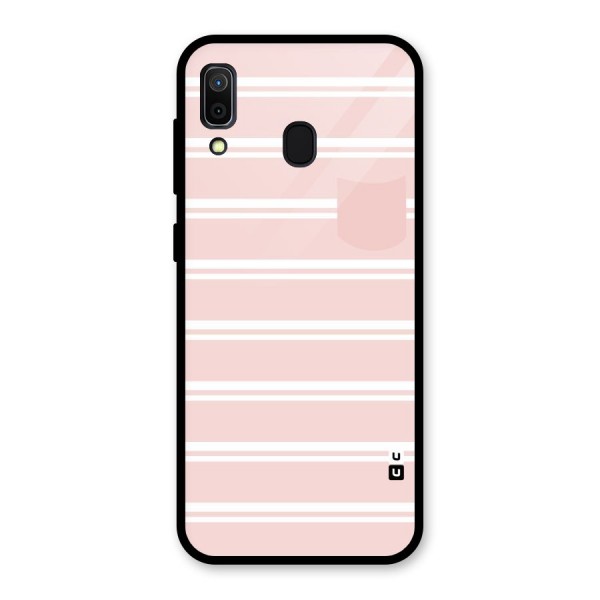 Cute Pocket Striped Glass Back Case for Galaxy A30