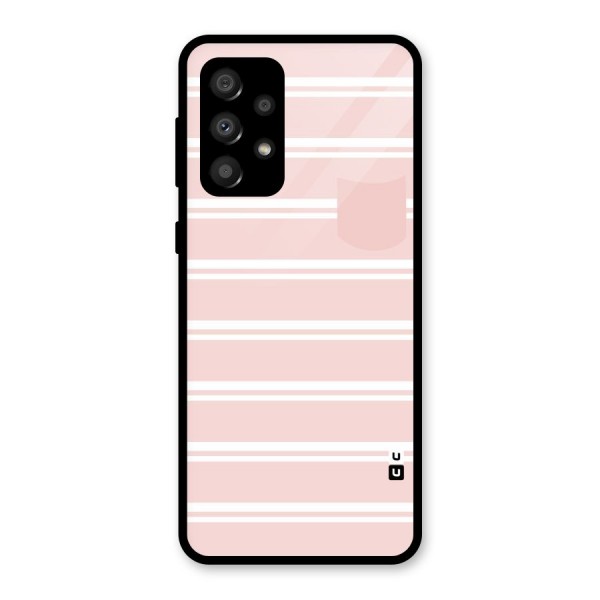 Cute Pocket Striped Glass Back Case for Galaxy A32