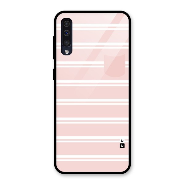 Cute Pocket Striped Glass Back Case for Galaxy A50s