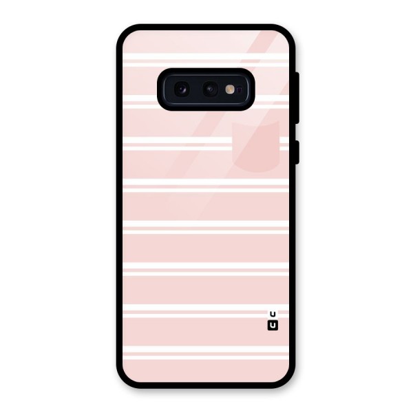 Cute Pocket Striped Glass Back Case for Galaxy S10e