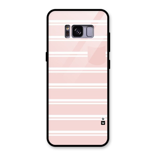 Cute Pocket Striped Glass Back Case for Galaxy S8