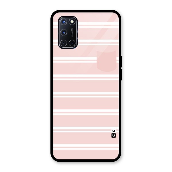 Cute Pocket Striped Glass Back Case for Oppo A52