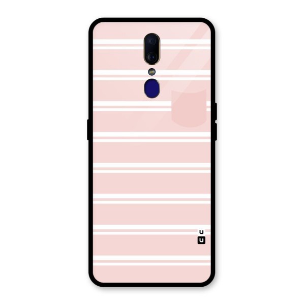 Cute Pocket Striped Glass Back Case for Oppo F11