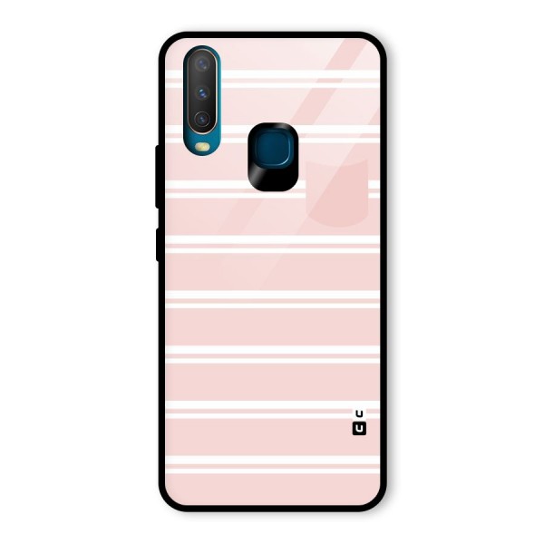 Cute Pocket Striped Glass Back Case for Vivo Y12