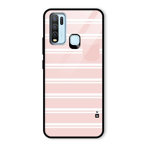 Cute Pocket Striped Glass Back Case for Vivo Y30