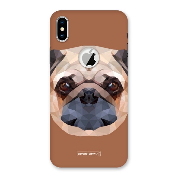 Cute Pug Back Case for iPhone XS Logo Cut