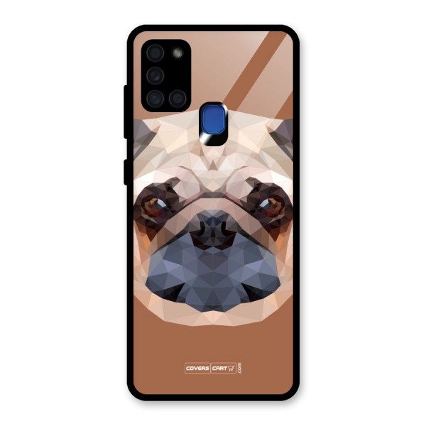 Cute Pug Glass Back Case for Galaxy A21s