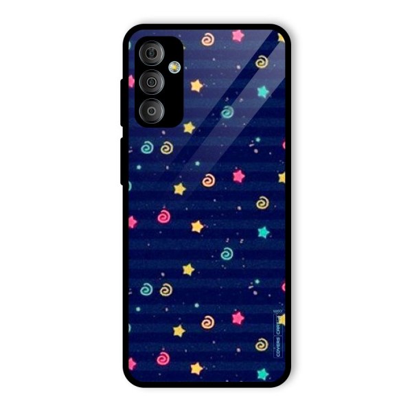 Cute Stars Design Glass Back Case for Galaxy F23