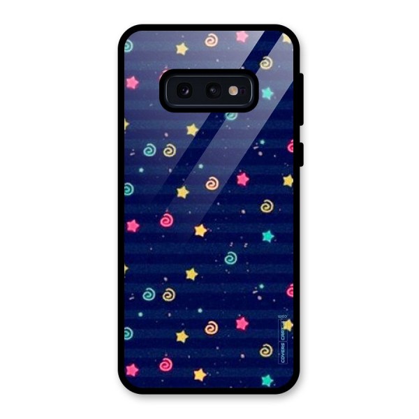 Cute Stars Design Glass Back Case for Galaxy S10e