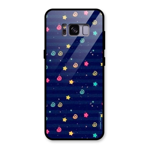 Cute Stars Design Glass Back Case for Galaxy S8