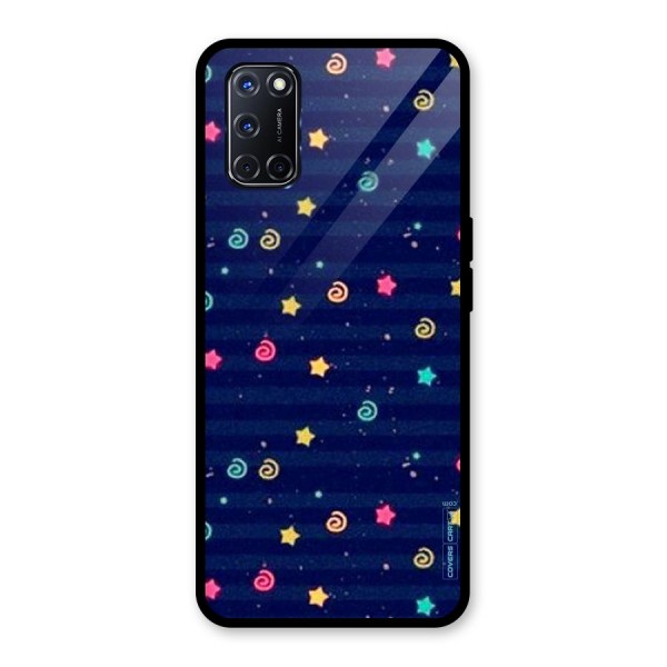 Cute Stars Design Glass Back Case for Oppo A52